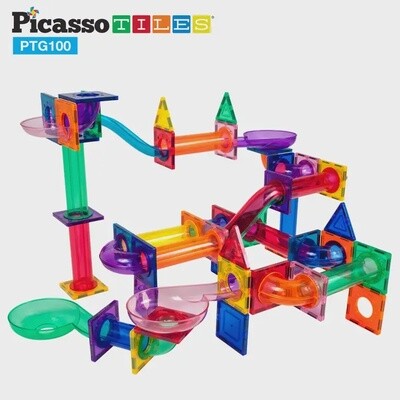 Picasso Tiles - 100 Piece Magnetic Marble Run Set
