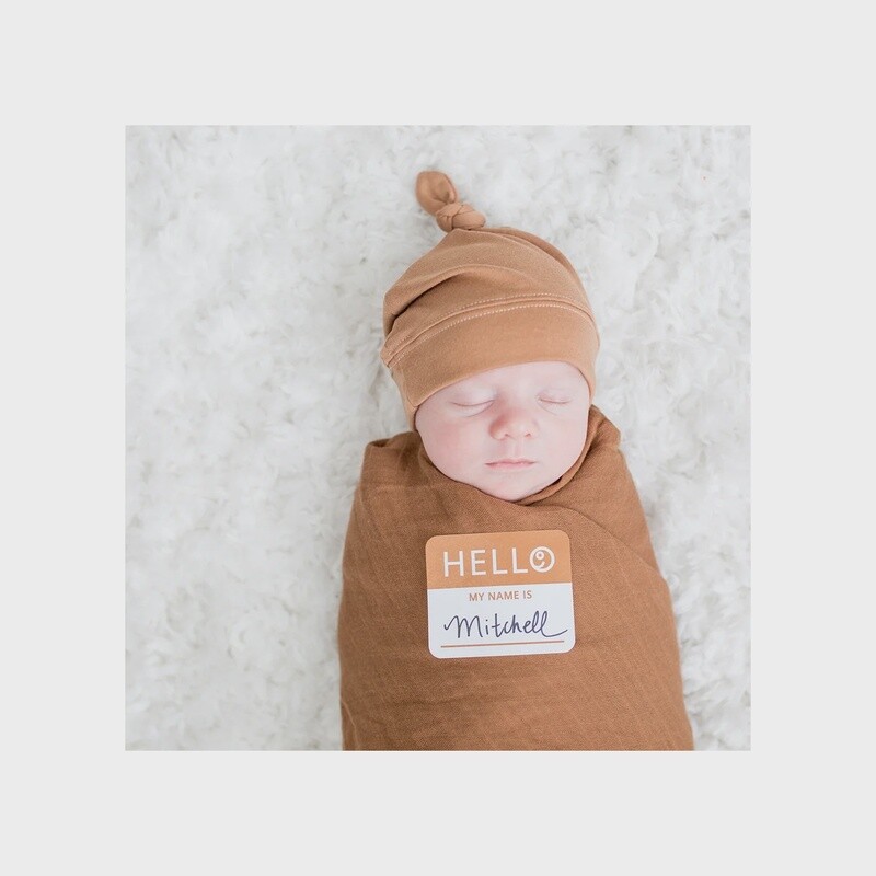 Lulujo - Hello World Blanket &amp; Knotted Hat Set