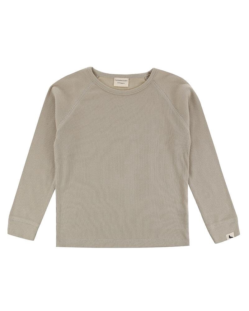 Turtle Dove - Long Sleeve Shirt, Colour: Pumice Ribbed, Size: 1-2Y