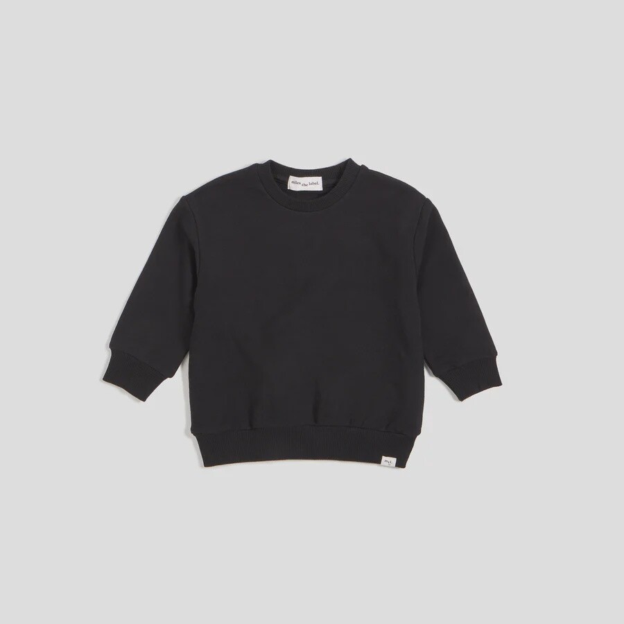 Miles The Label - Basic Crewneck, Colour: Black, Size: 6month