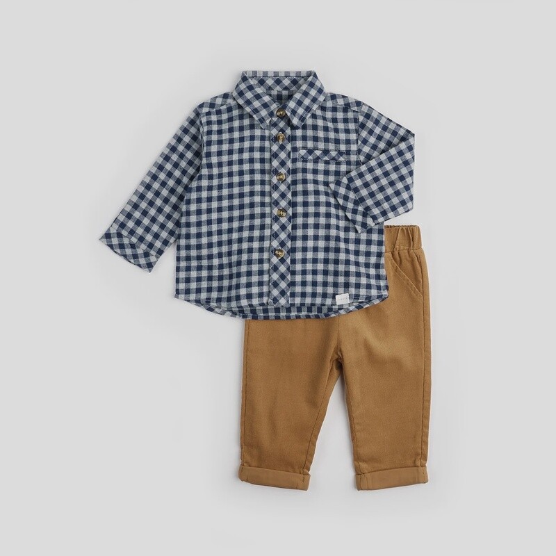 Petit Lem -Gingham and Corduroy Set