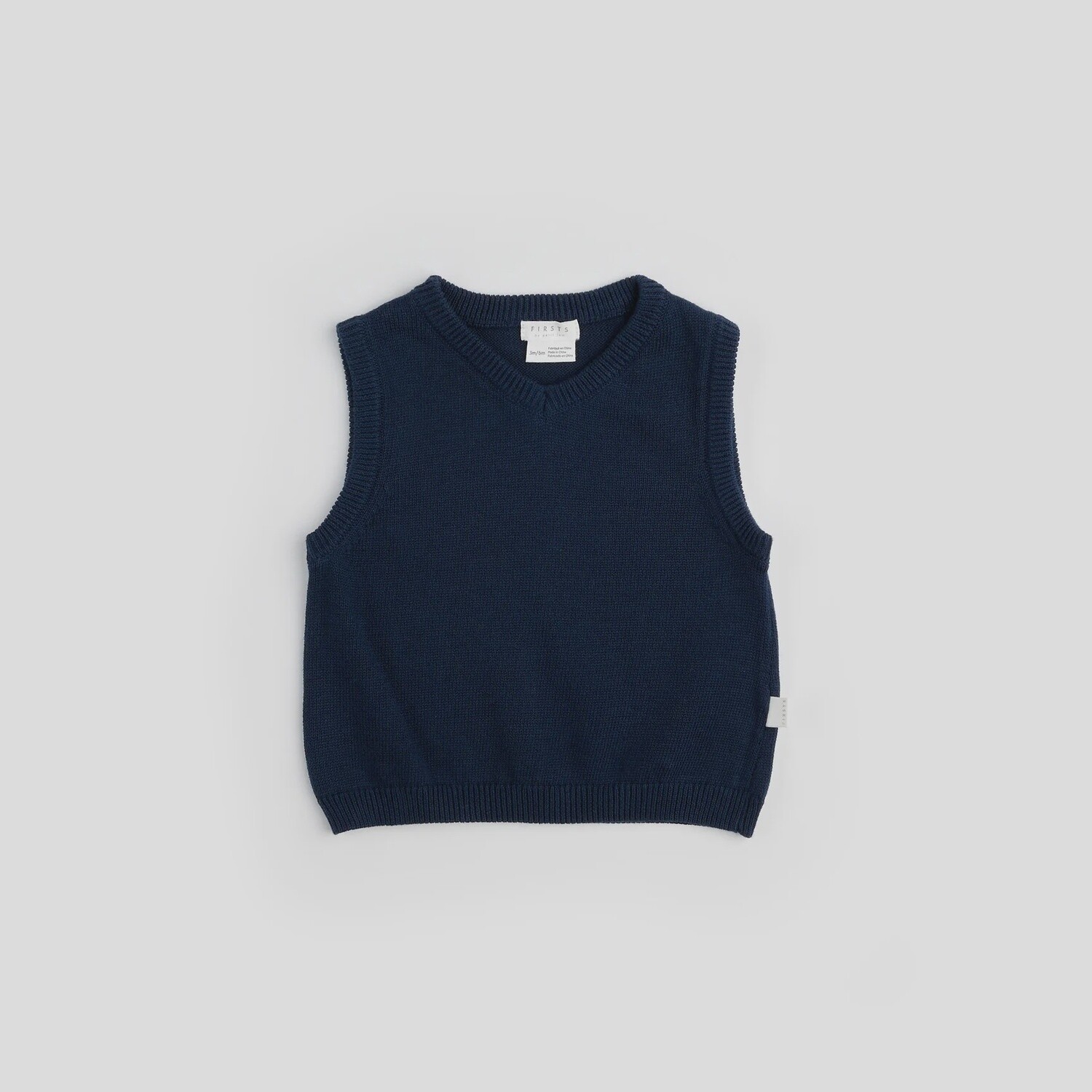 Petit Lem - Knit Vest, Colour: Navy, Size: 3/6 month