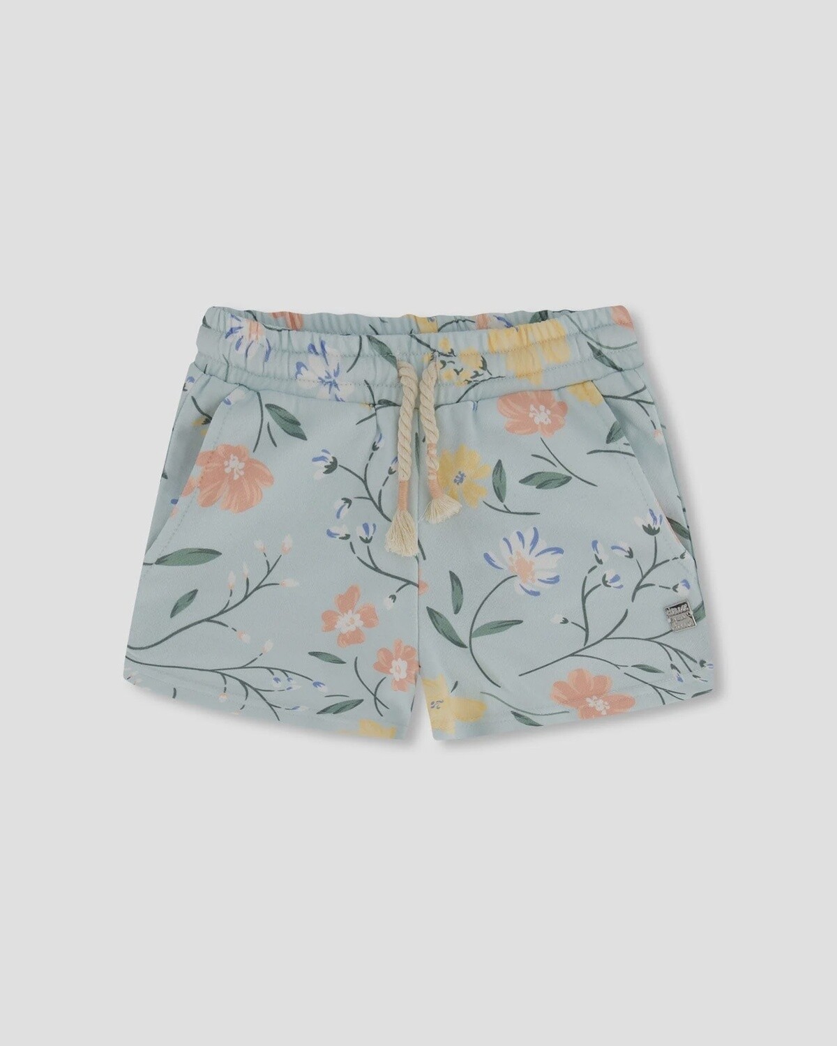Deux Par Deux - Blue Flower Print Shorts, Size: 3 Year