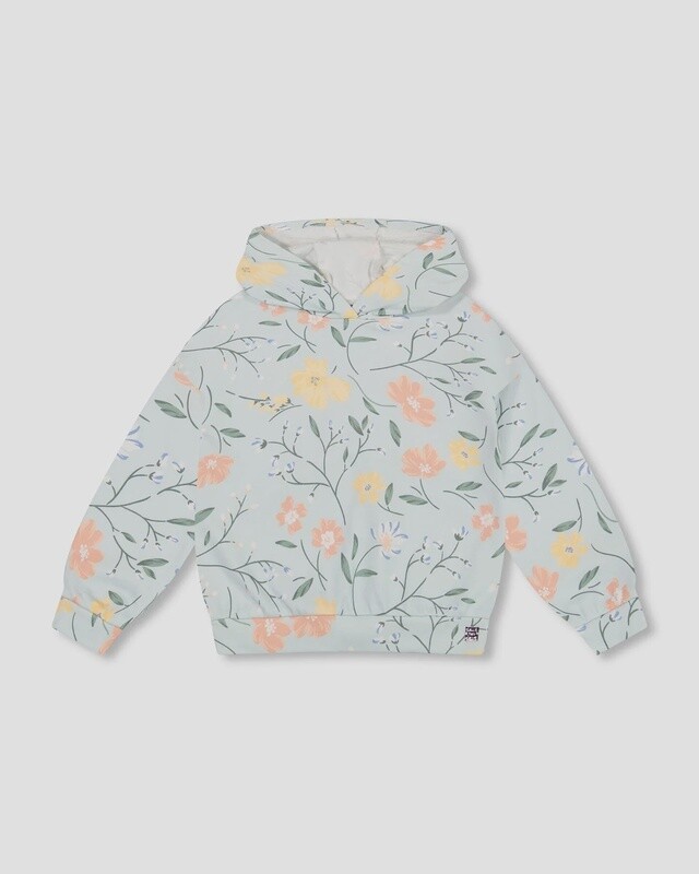 Deux Par Deux - Printed Flower Terry Hoodie, Size: 3 Year