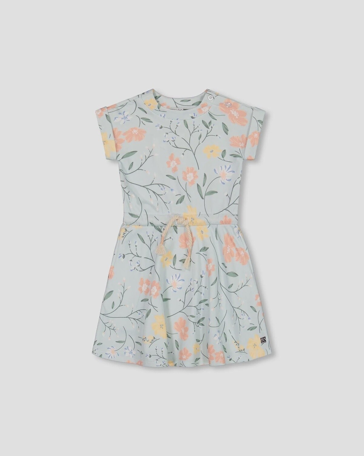 Deux Par Deux - Printed Flower Terry Dress, Size: 3 Year