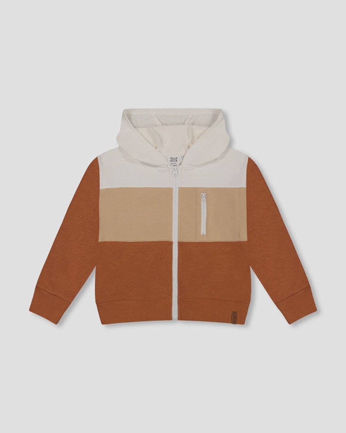 Deux Par Deux - Colour Block Terry Hoodie with Pocket, Size: 2 Year