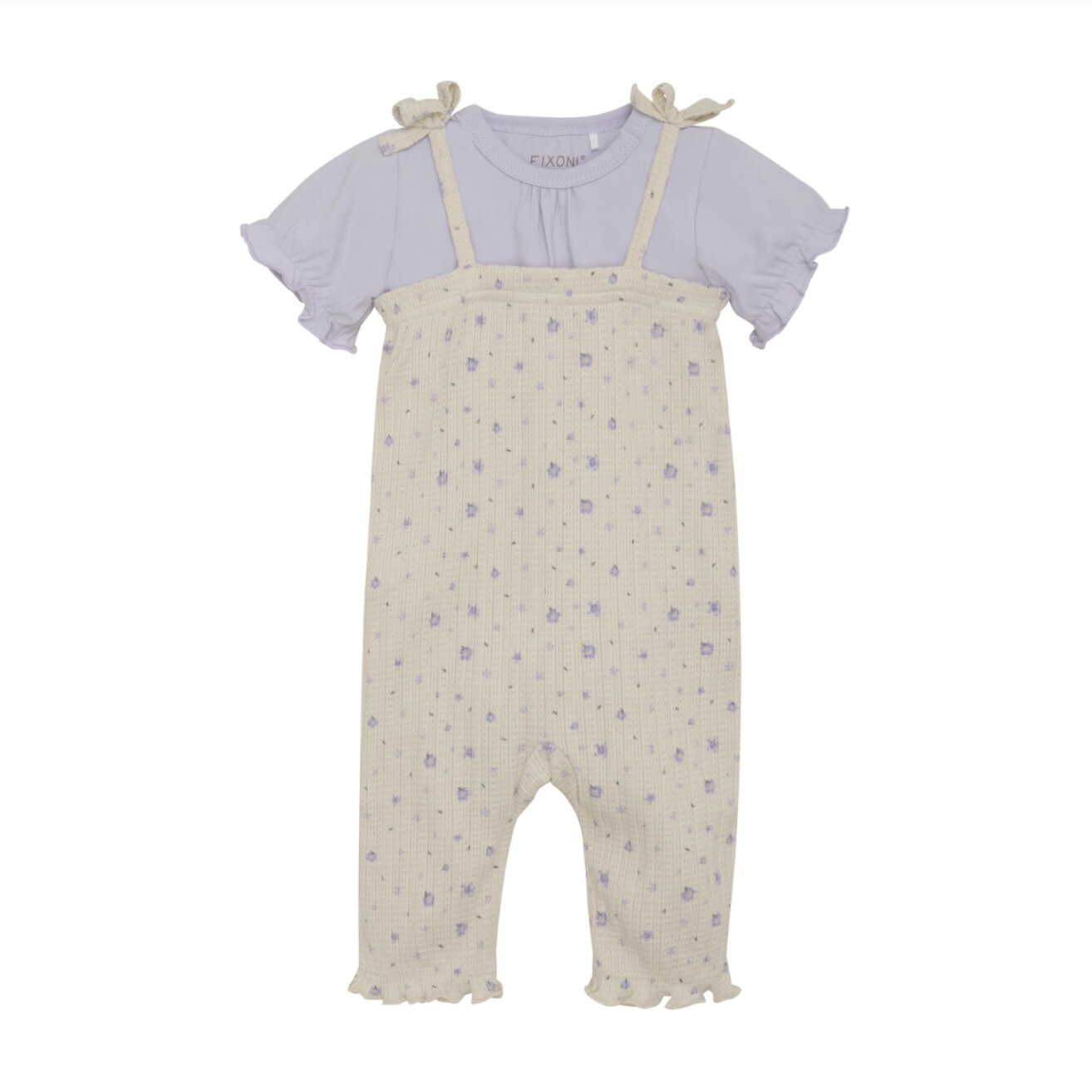 Fixoni - Lilac &amp; Flower Romper Set, Size: 3 Months