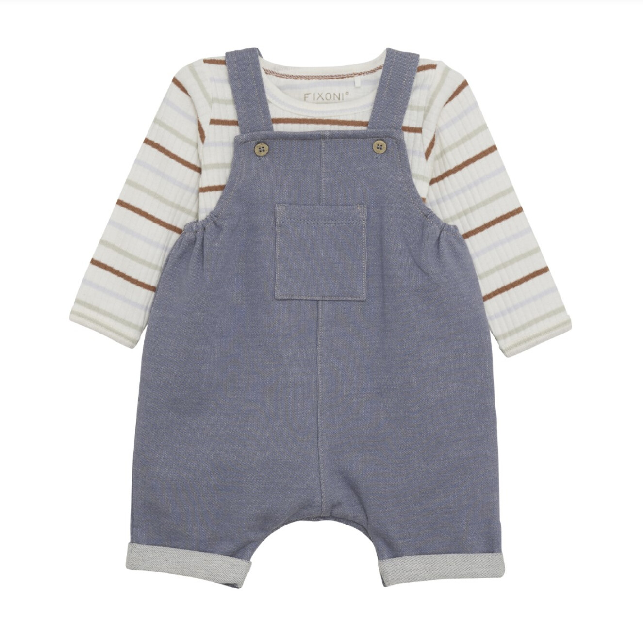 Fixoni - Cotton Knit Overall Set, Size: 3 Months