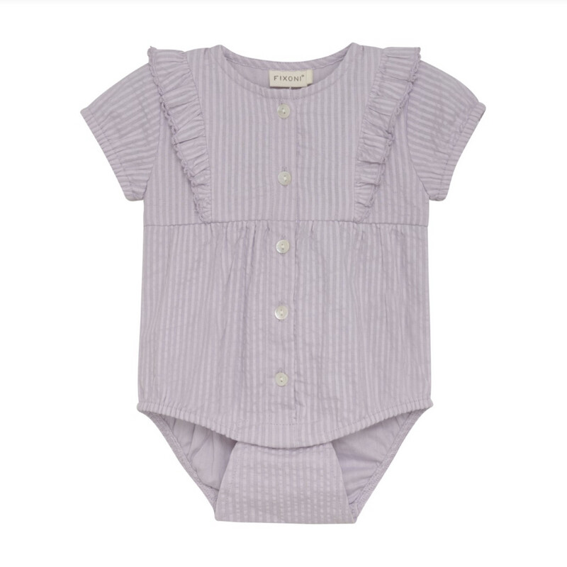 Fixoni - Lilac Ruffle Sleeve Bodysuit, Size: 3 Months