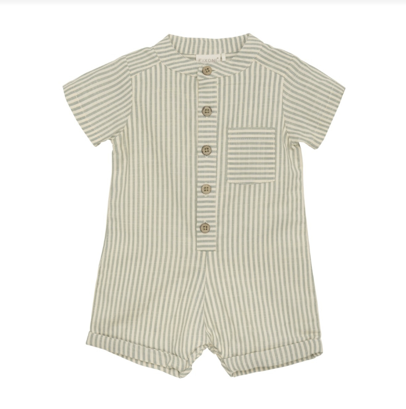 Fixoni - Baby Boy Woven Romper, Size: 3 Months