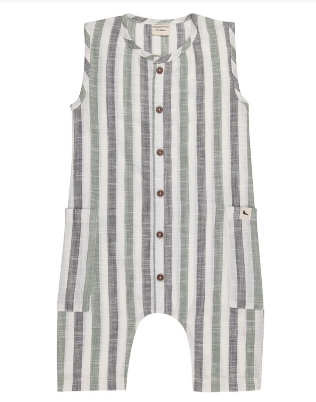 Turtle Dove London - Woven Stripe Shortie Romper