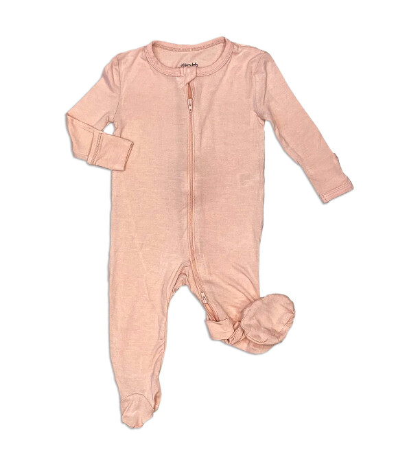 Silkberry Baby - Bamboo Footed Sleepers - Solid Colours, Colour: Blossom, Size: 0-3M