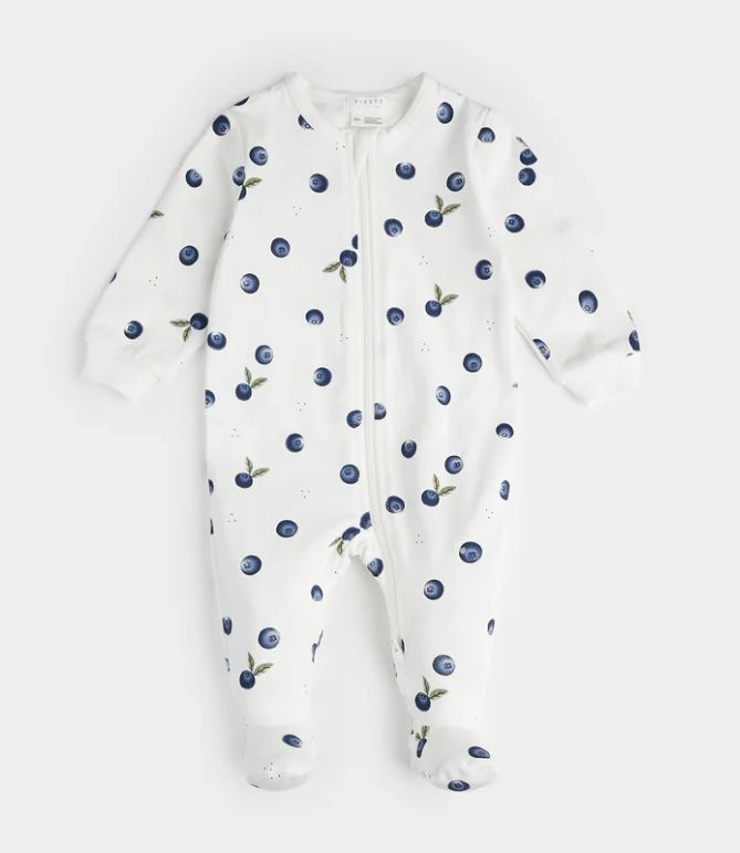 Petit Lem - Footed Sleepers, Colour: Blueberry, Size: Newborn