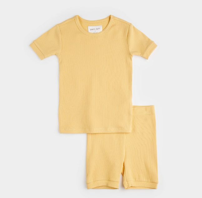 Petit Lem - Modal Rib Summer Sleep Sets, Colour: Canary Yellow, Size: 2