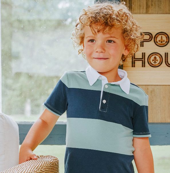 Miles the Label - Navy &amp; Seafoam Polo