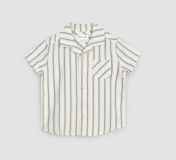 Miles the Label - Short-Sleeve Striped Linen Shirt