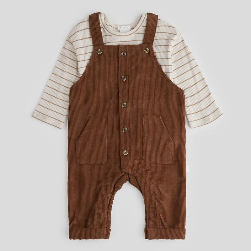 Petit Lem - Corduroy Overall Set