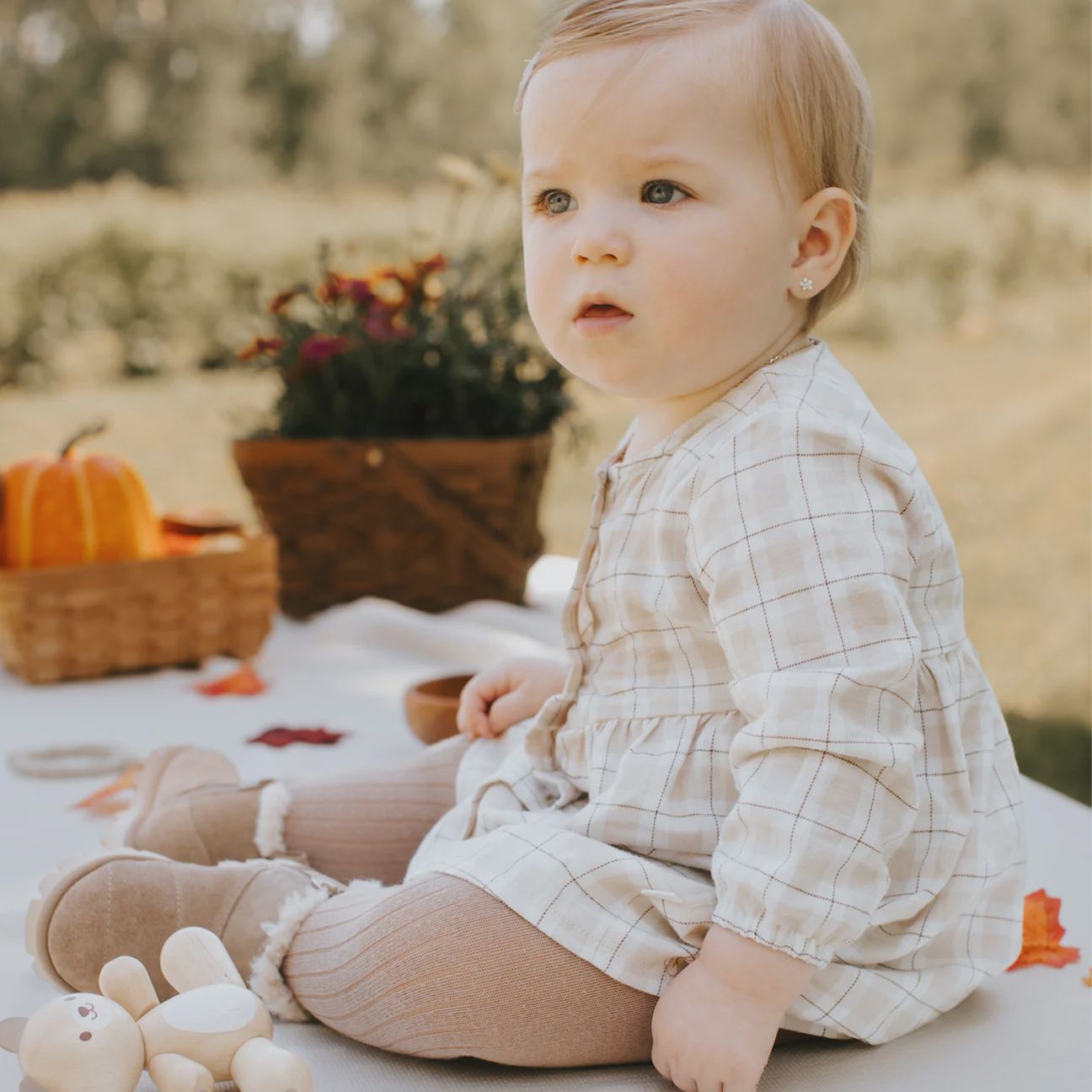 Petit Lem - Dune Poplin Dress Set, Size: 6 Months