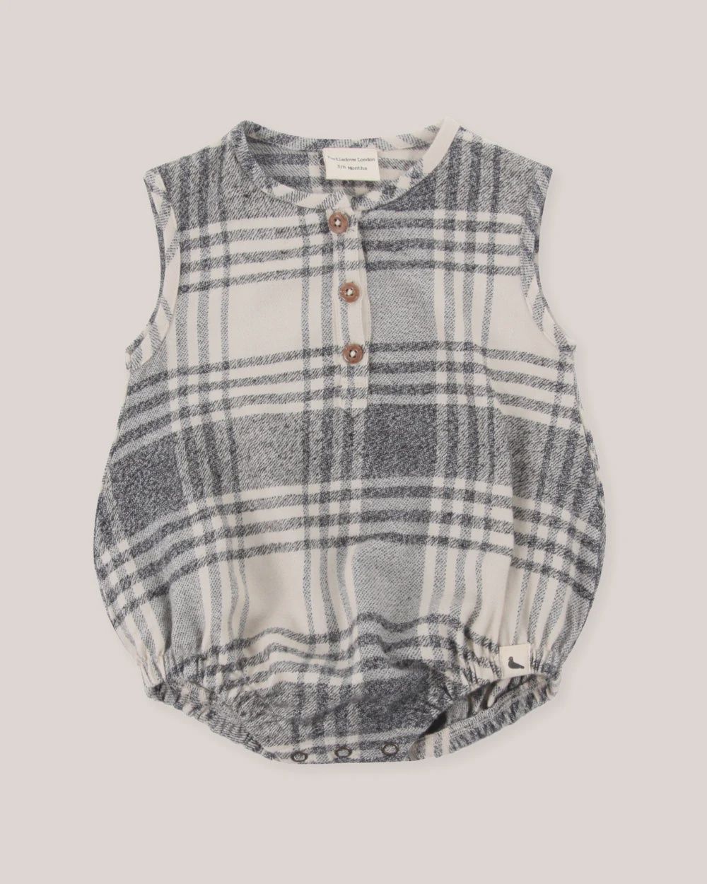 Turtle Dove London - Brushed Check Bubble Romper, Size: 0-3 Months