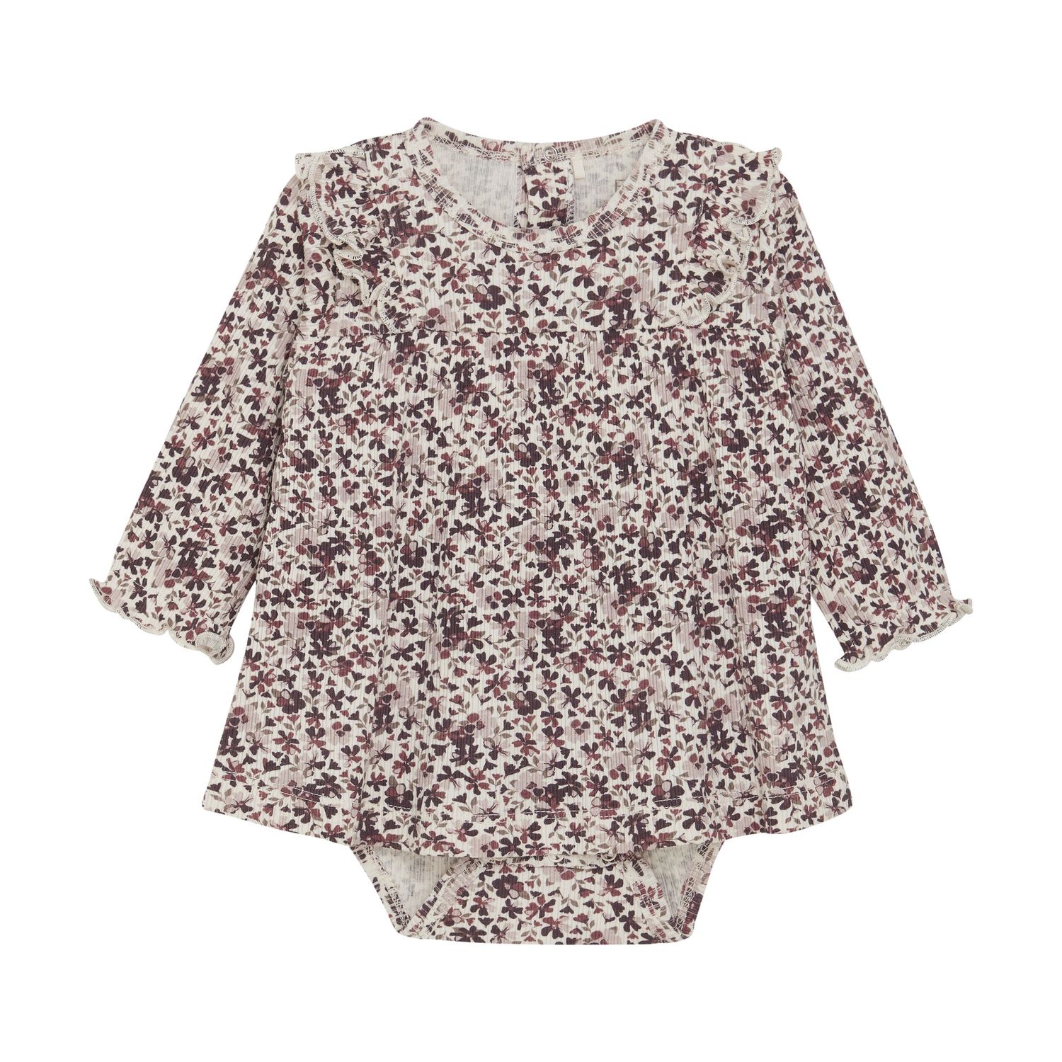 Fixoni - Floral Ribbed Dress Set, Size: Newborn