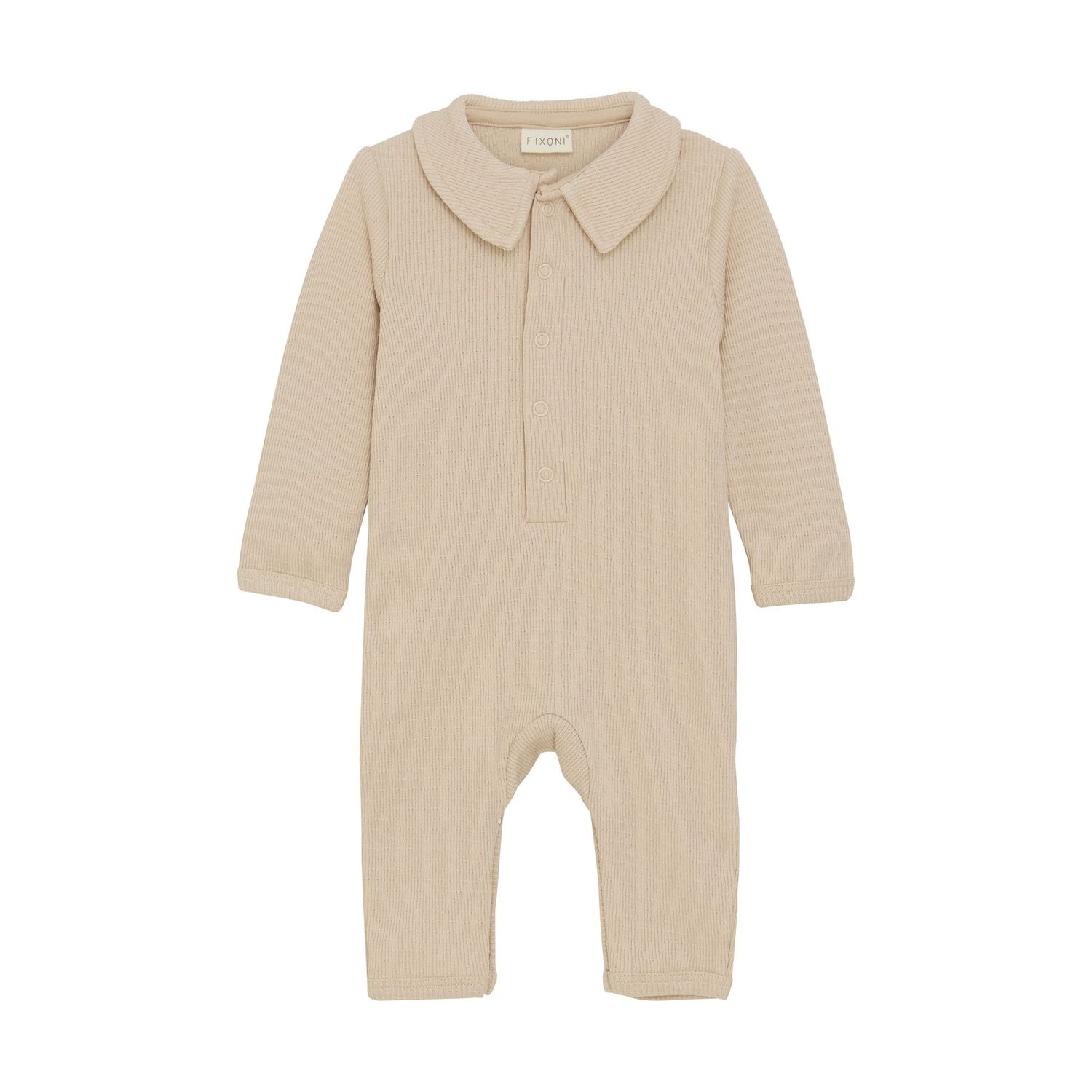 Fixoni - Collared Ribbed Romper, Size: Newborn, Colour: Moonlight