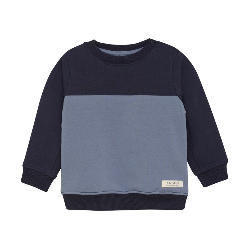 En Fant - Blue Colourblock Crewneck Sweater &amp; Pants