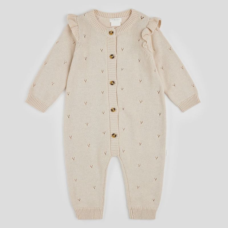 Petit Lem -Pointelle Knit Playsuit