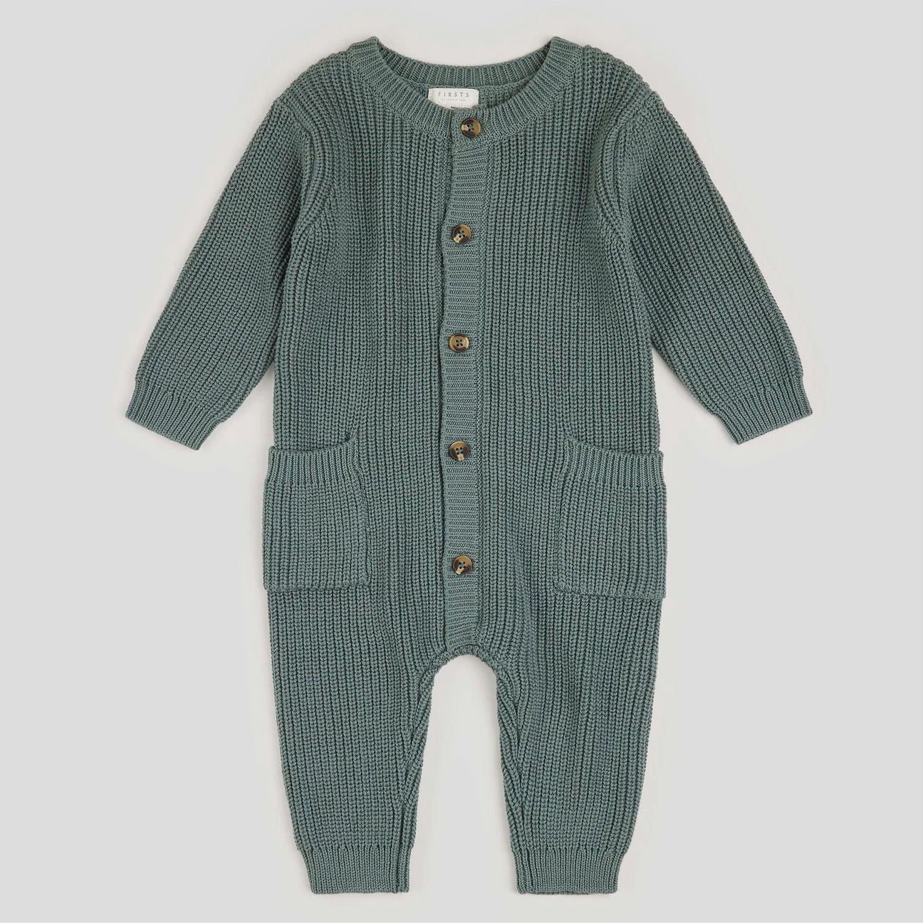 Petit Lem -Pointelle Knit Playsuit, Colour: Dark Teal, Size: 3-6 Months