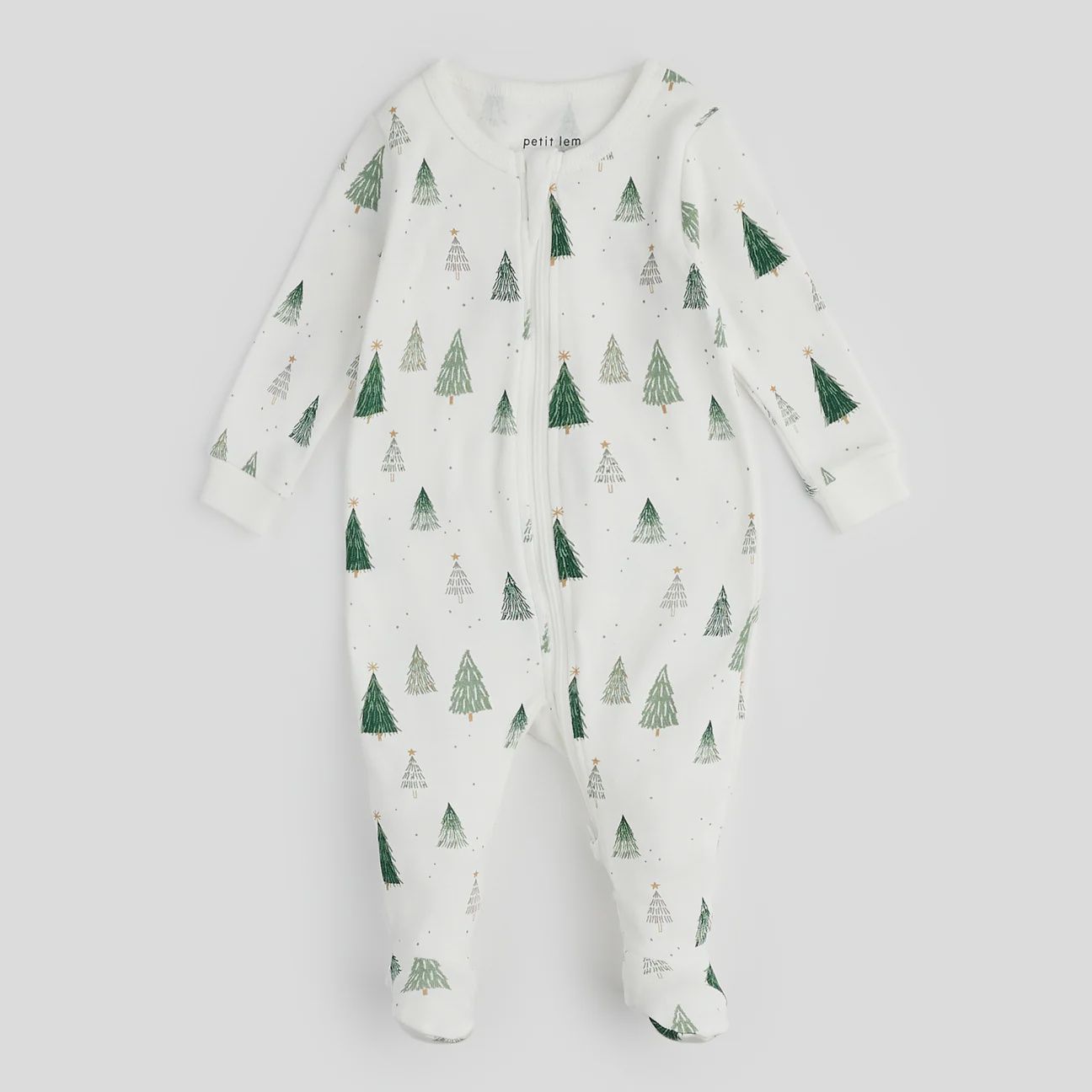 Petit Lem - Family Matching Christmas PJ&#39;s, Colour: Christmas Tree/Off-White, Size: Newborn