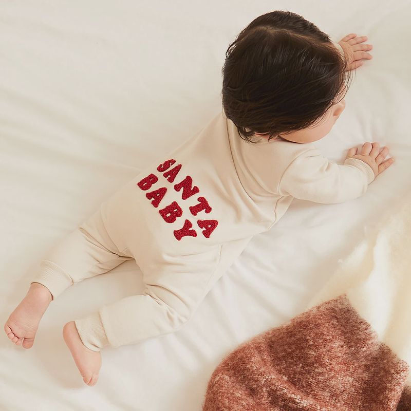 Petit Lem - Family Matching Creme Fleece Playsuit &amp; Crewnecks