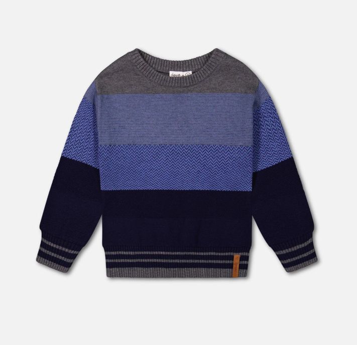 Deux par Deux -  Blue Gradient Colorblock Knit