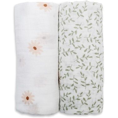 Muslin Blankets - Daisies/Greenery