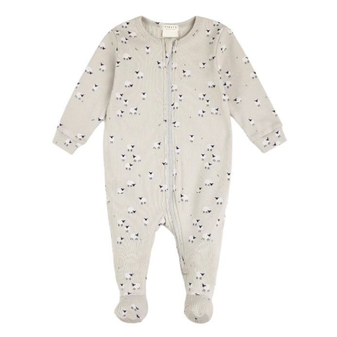 Petit Lem - Ribbed Sleepers, Colour: Sheep, Size: Newborn