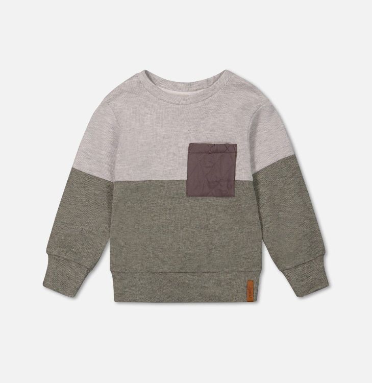 Deux Par Deux - Brushed Crewneck - Sage &amp; Grey