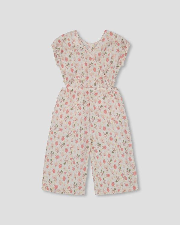 Deux Par Deux - Printed Jumpsuit with Cutouts, Size: 2 Year