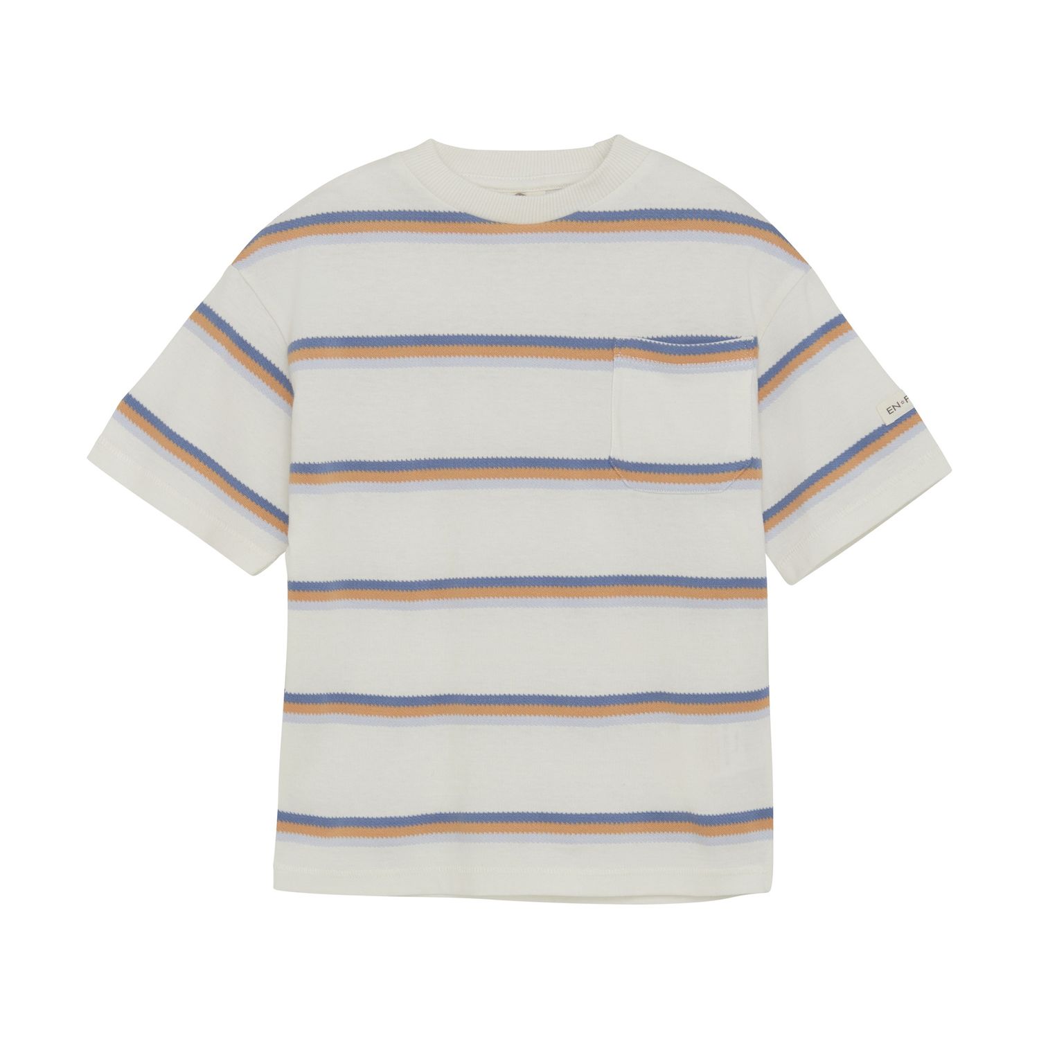 En-Fant - Blue/Orange Stripe T-Shirt, Size: 18 Months