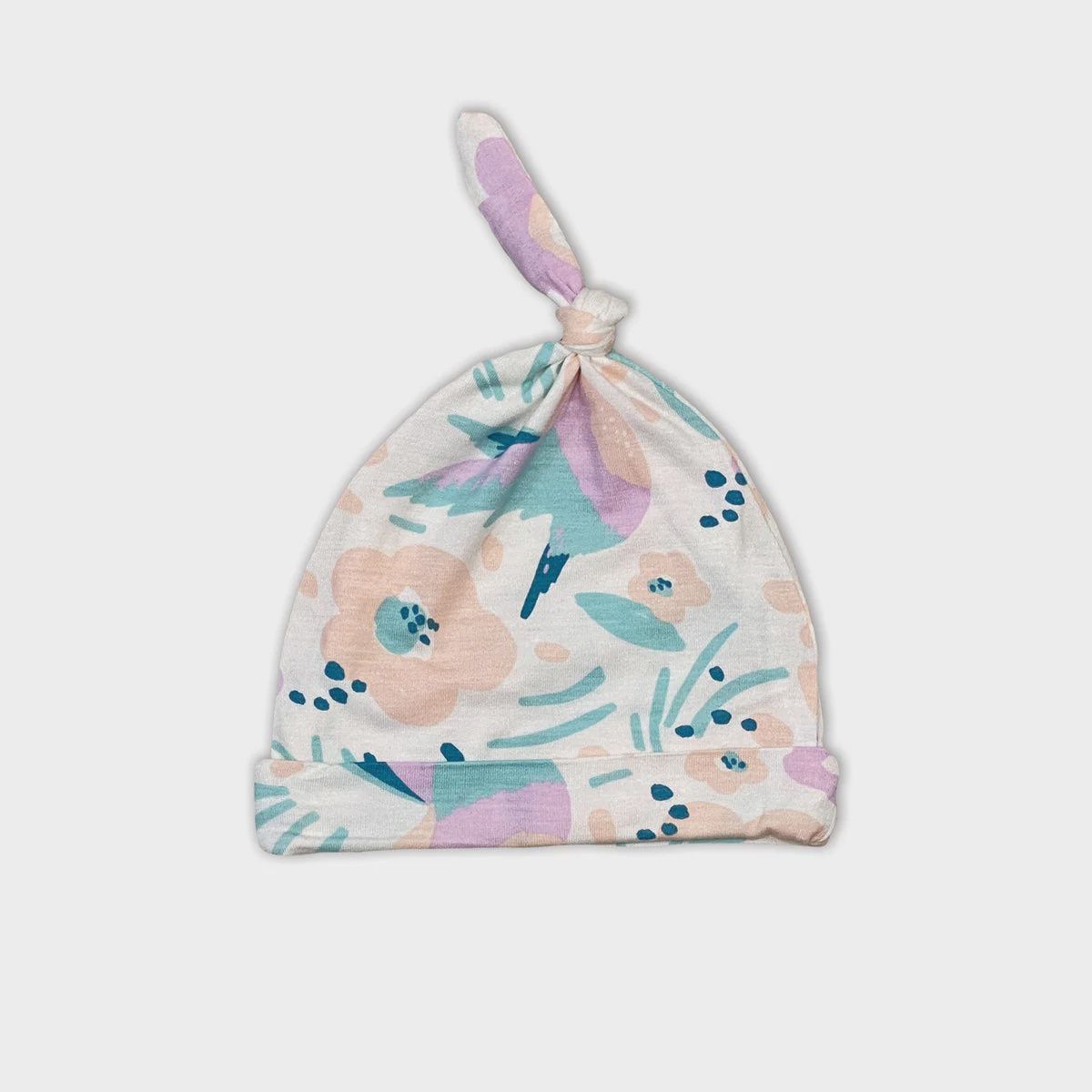 Silkberry Baby - Bamboo Knot Hat, Colour: Hummingbird Garden, Size: 0-6 Months