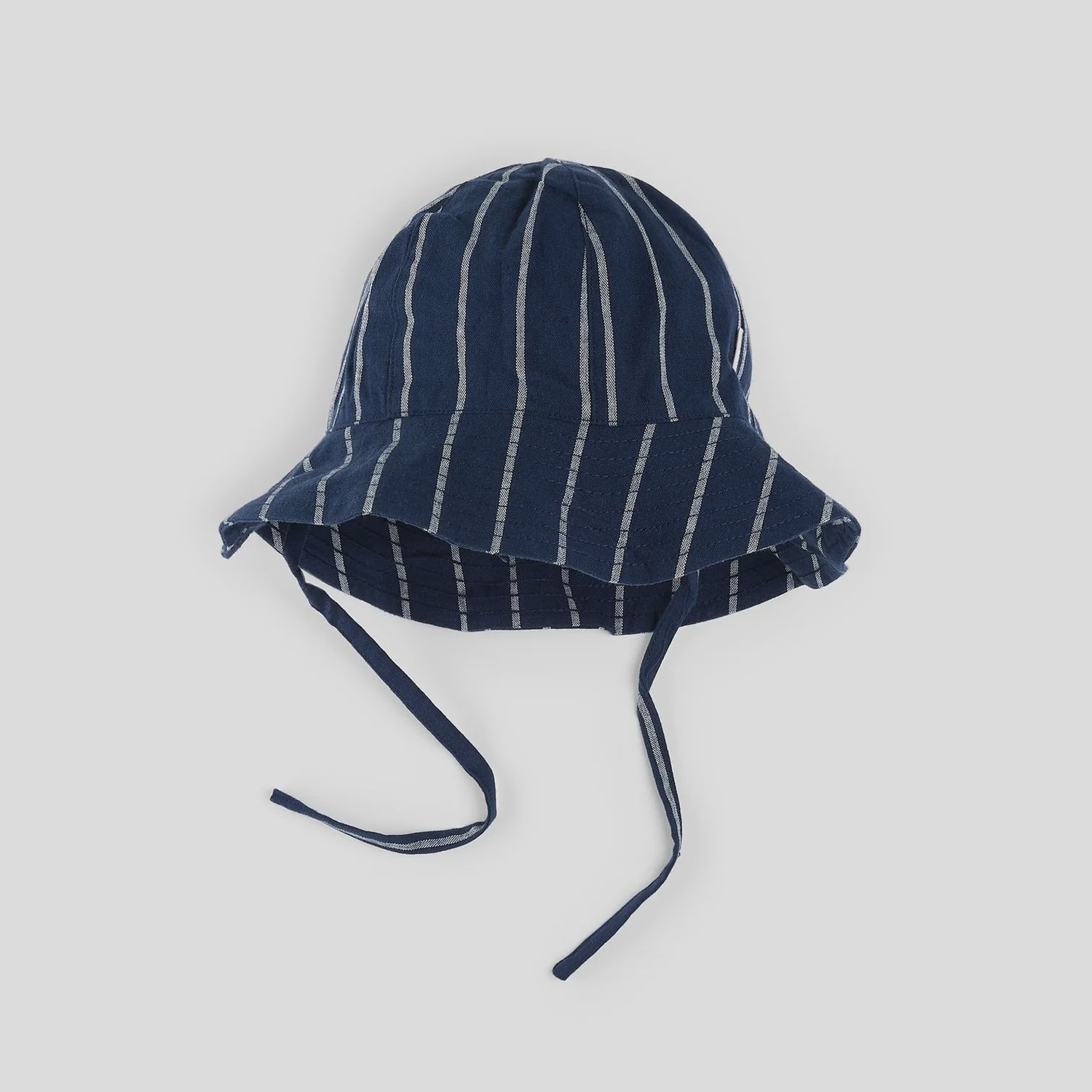 Petit Lem - Chin Fastening Sun Hat, Colour: Navy Stripes, Size: 0-6 Months