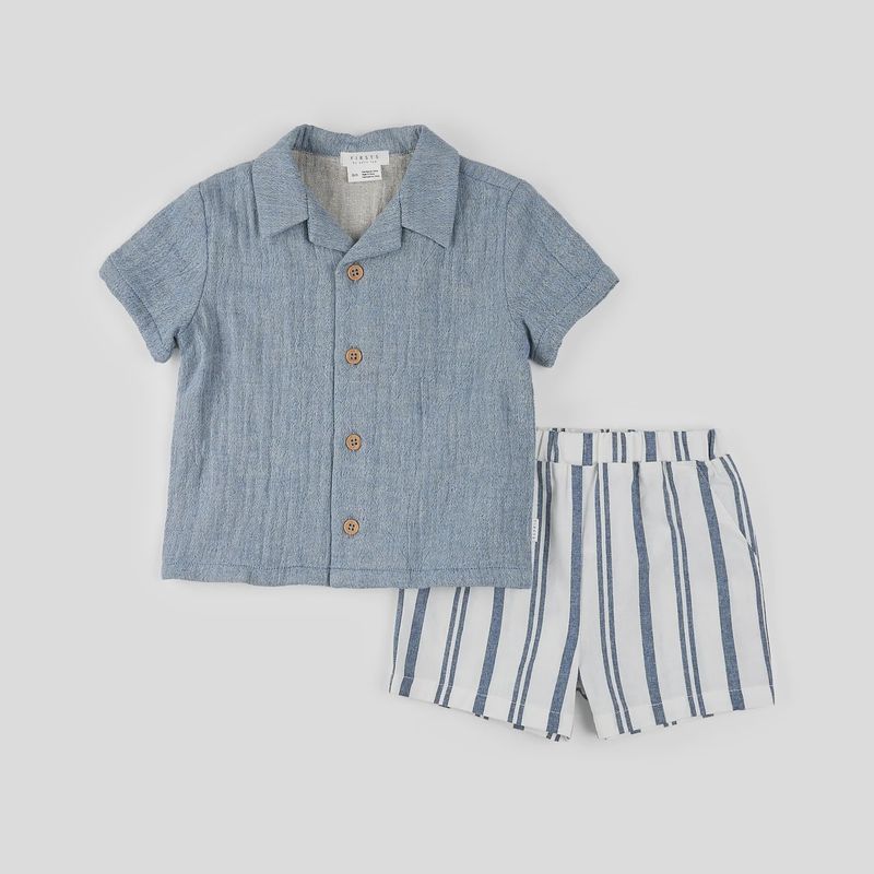 Petit Lem - Chambray Shirt &amp; Short Set