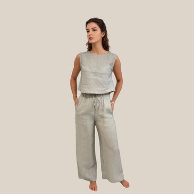 Nyra Linen Pant Set with Nina Tank