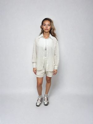 Carlie 2pc Long Sleeve Textured Short Set