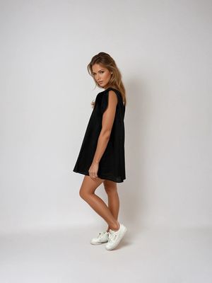 Mitsie Linen Dress in Black