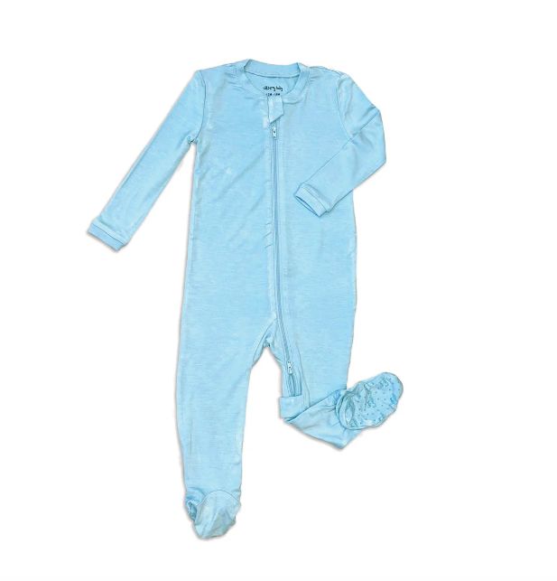 Silkberry Baby - Bamboo Footed Sleepers - Solid Colours, Colour: Sky Blue, Size: 0-3M