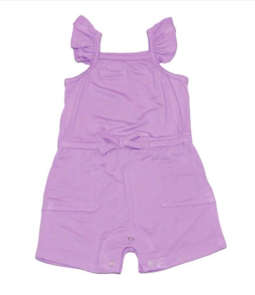 Silkberry Baby - Bamboo Sleeveless Romper, Colour: Lavender Bloom, Size: 0-3m