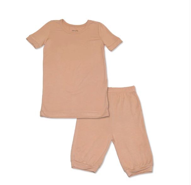 Silkberry Baby - Bamboo Short Sleeve Top &amp; Shorts Pajama Set, Colour: Maple Sugar, Size: 2T (2-3 Years)