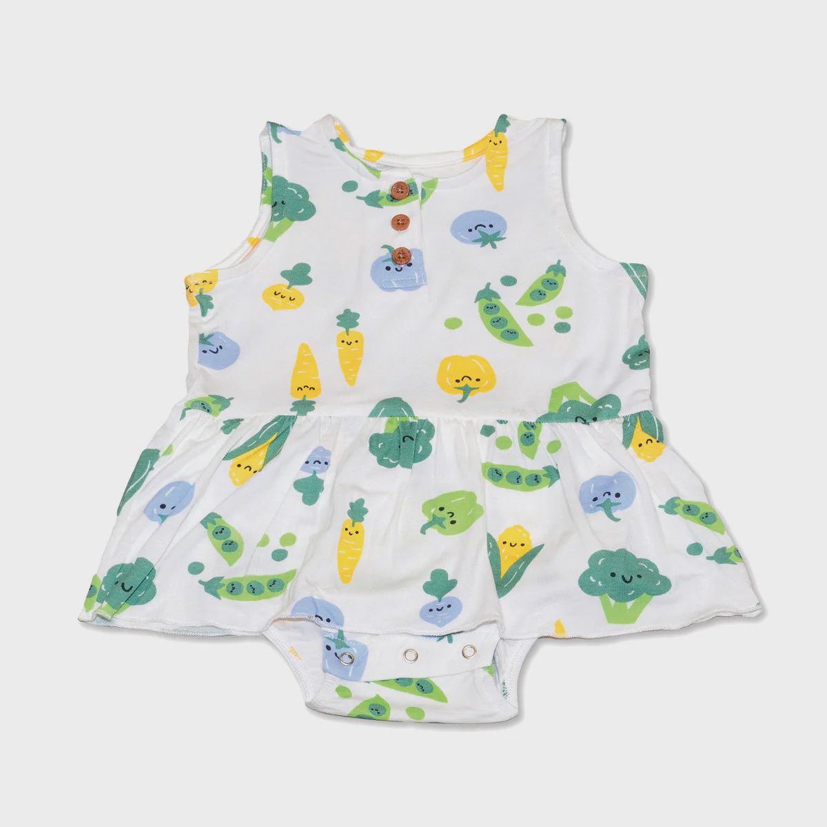 Silkberry Baby - Bamboo Skirt Bodysuit, Colour: Farmers Market, Size: 0-3 Months