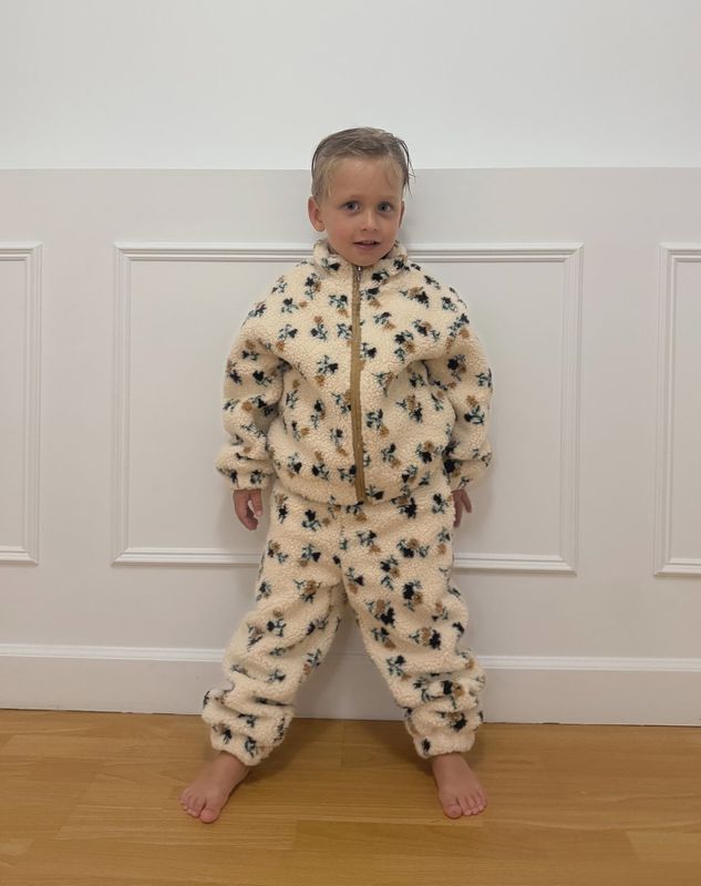 Brunette the Label - Little Babes - Kids Floral Sherpa Jacket