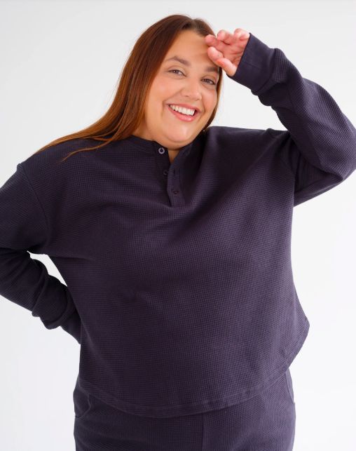 Brunette the Label - Women&#39;s Navy Waffle Set