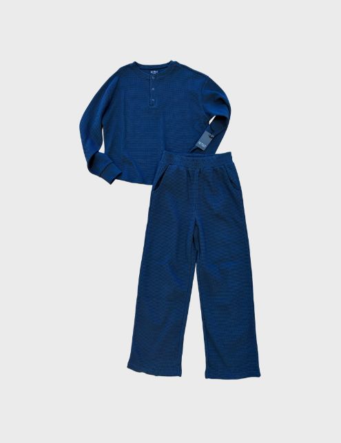 Brunette the Label - Women&#39;s Navy Waffle Set, Size: XS/S