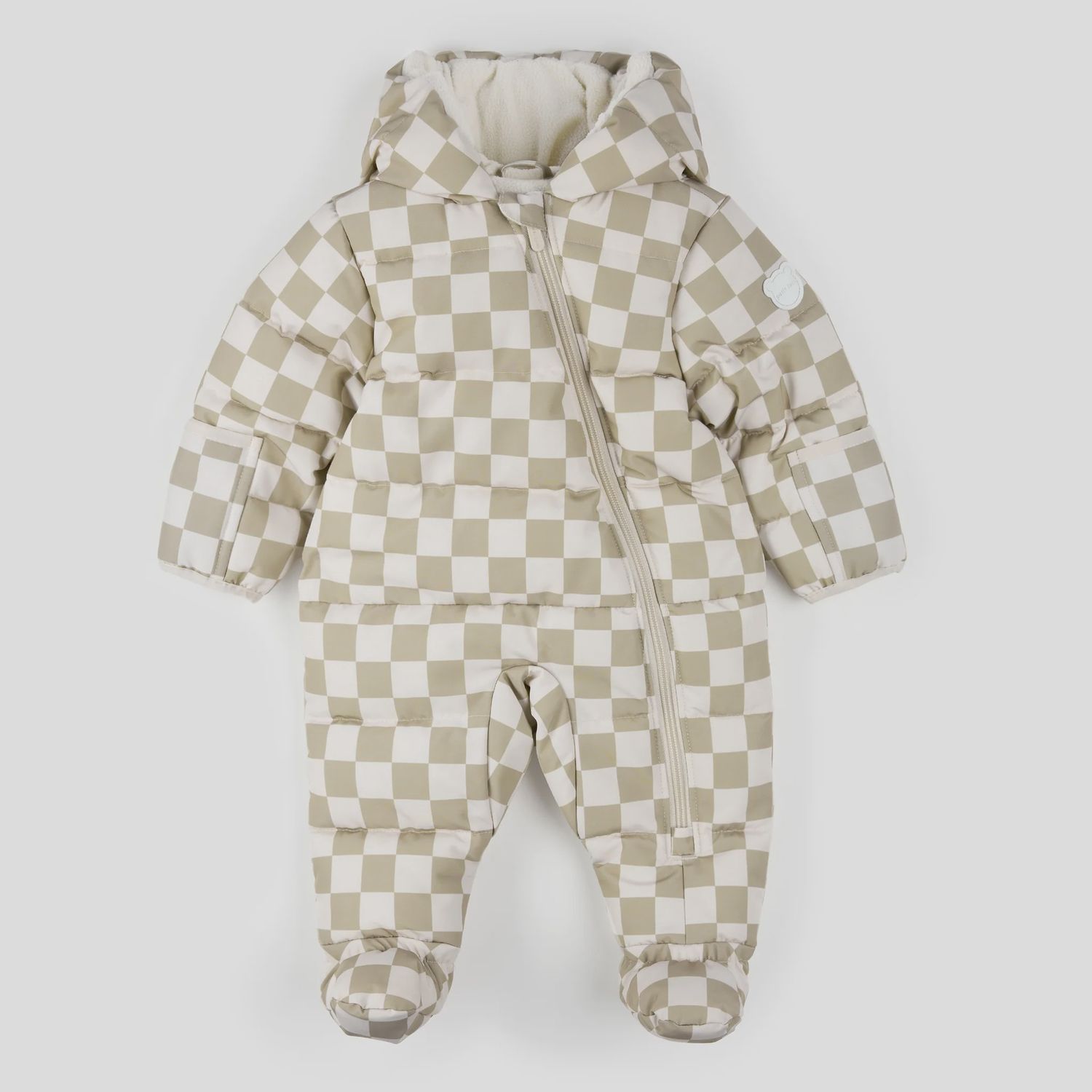 Petit Lem - One-Piece Snowsuit, Colour: Creme Checkerboard, Size: 6 Months